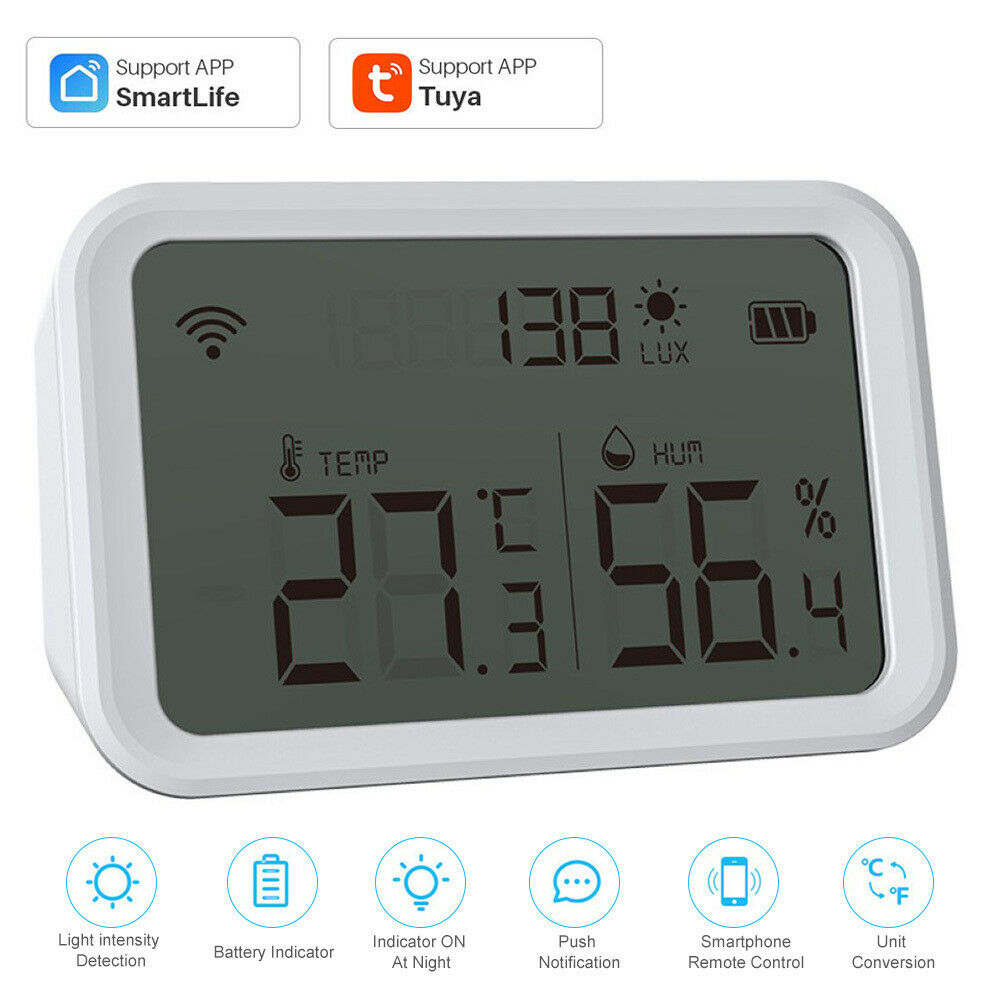 Tuya WiFi Smart Temperature Humidity Sensor Meter Hygrometer Thermometer Monitor