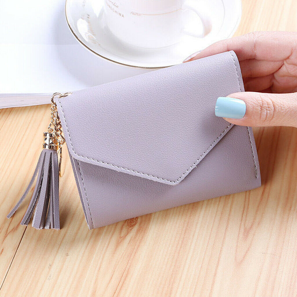 2pcs Casual Leather Wallet Coin Cash Card Holder Handbag Clutch Card Bag