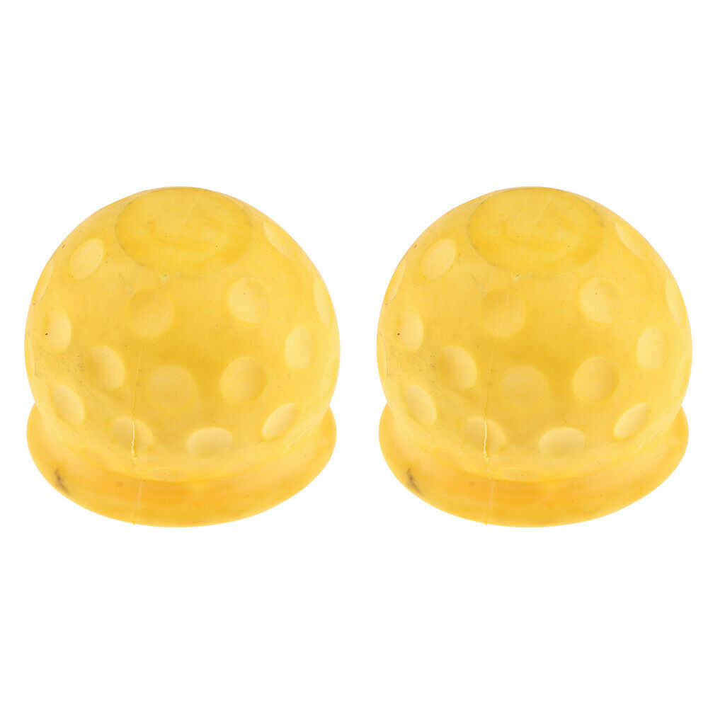 2 Pieces Universal Tow Ball Cap Protection Cover for Car Caravan Yellow
