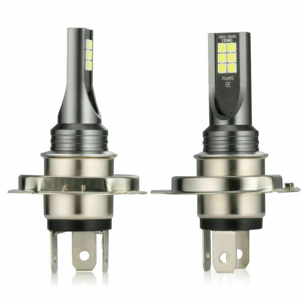 Pair H4 HB2 LED Bulb Hi/Lo Beam White Motorcycle Headlight Lamp Bulbs 55W US