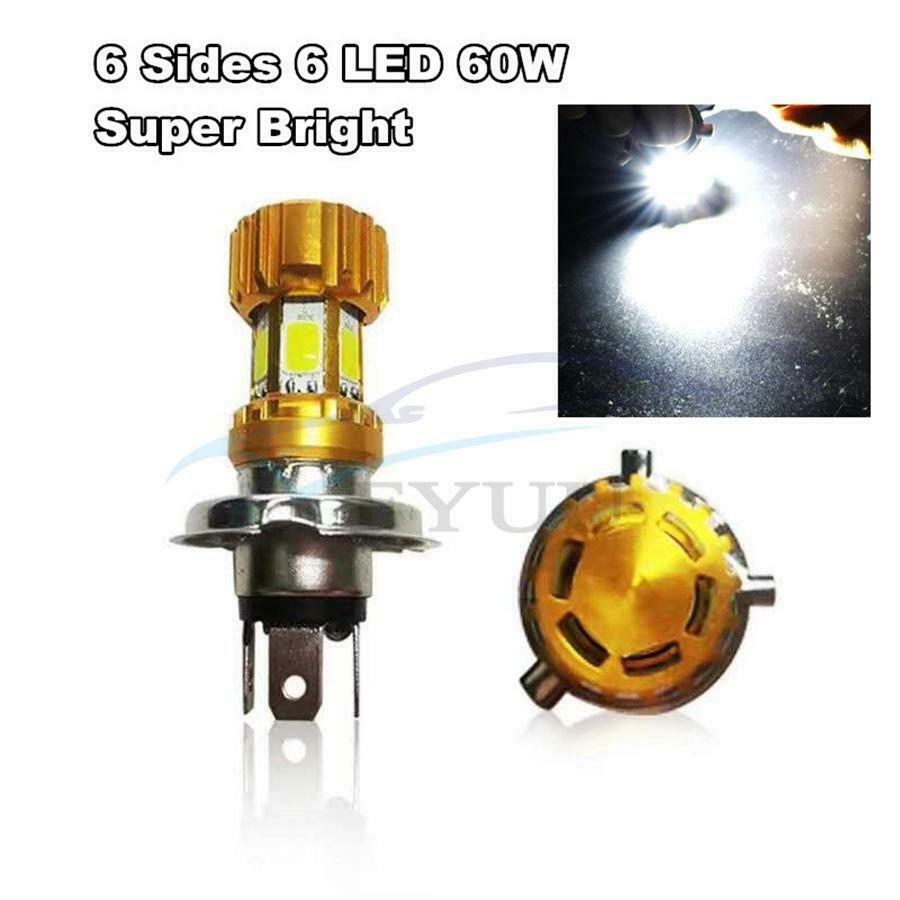 Bright 360° H4 LED Motorcycle Headlight Blub DC 12V 60W 3000lm 6000K Moto Light