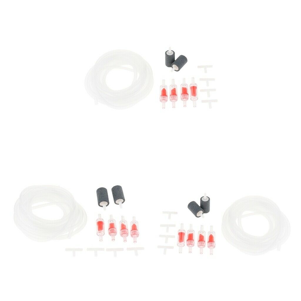 4m 3x Airline Tube+6x Air Stone +12 X Non-return