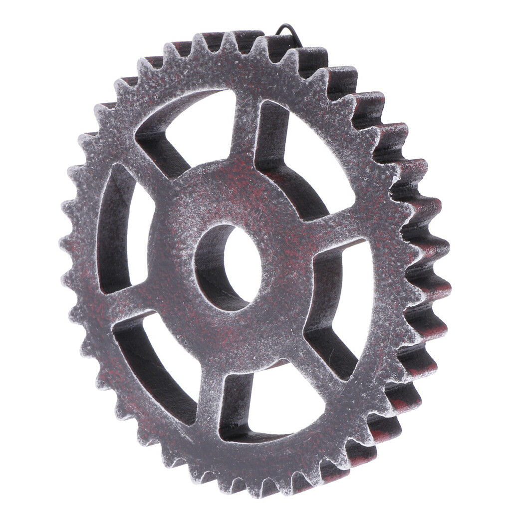12cm Industrial Wood Wooden Gear Home Bar Cafe Wall Hanging Decoration #C