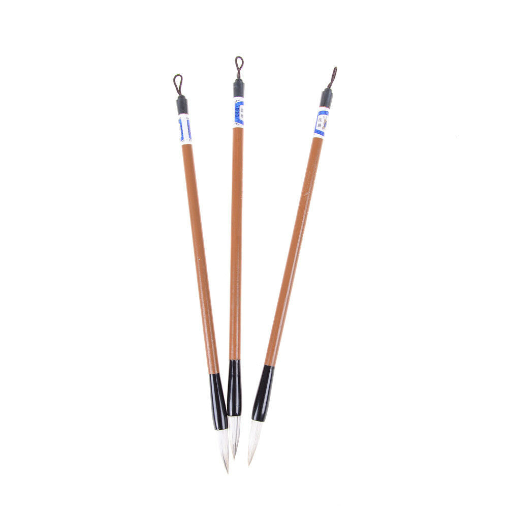 3pcs Chinese Japanese Water Ink Painting Writing Calligraphy Brush Pen White  Rf