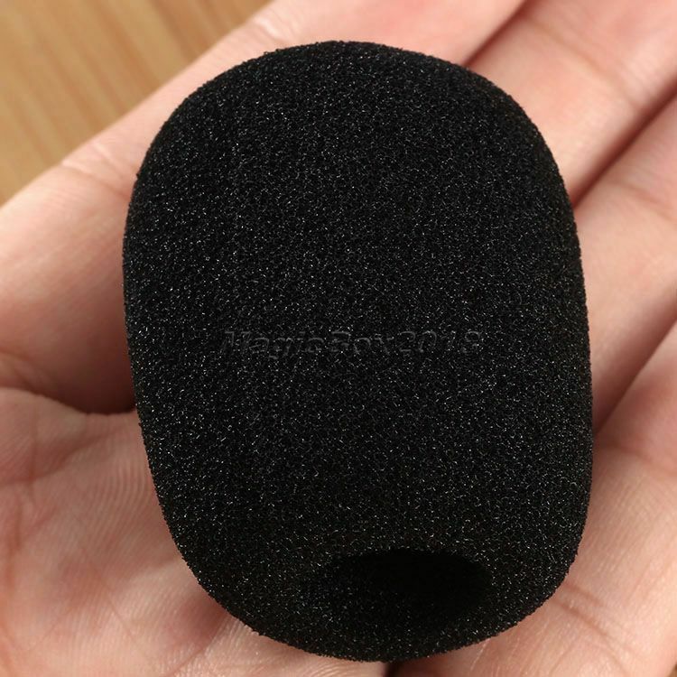 5Pcs 45x15mm Black Mini Karaoke DJ Microphone Windscreen Sponge Foam Mic Cover