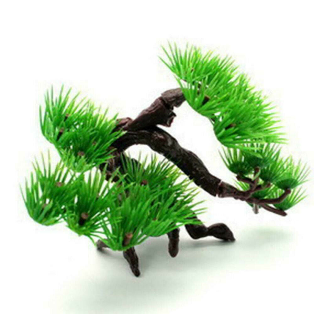 Artificial Plastic Bonsai Pine Tree Fish Tank Decors Aquarium Home Accessory *1