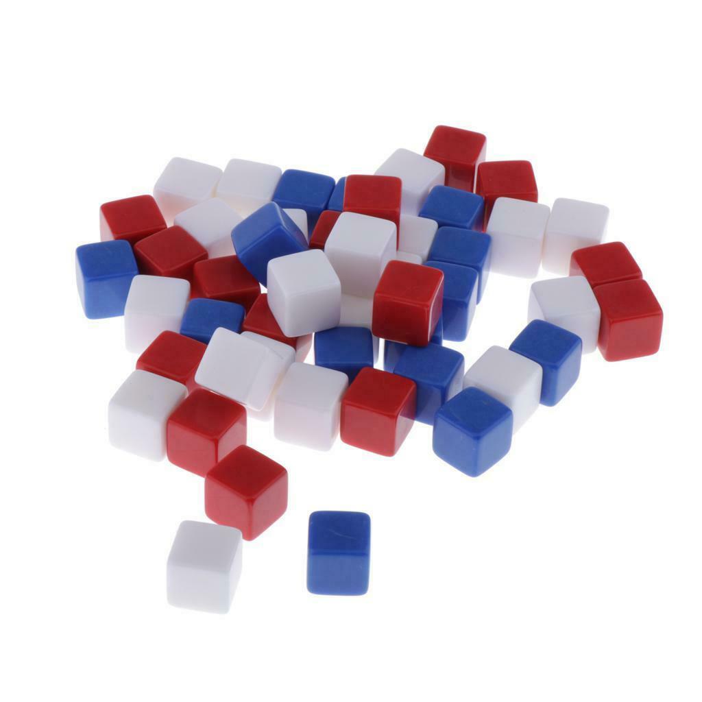 16mm Acrylic Blank Mixed Dice Cubes - D6 Dice for Board Games, DIY, Fun and