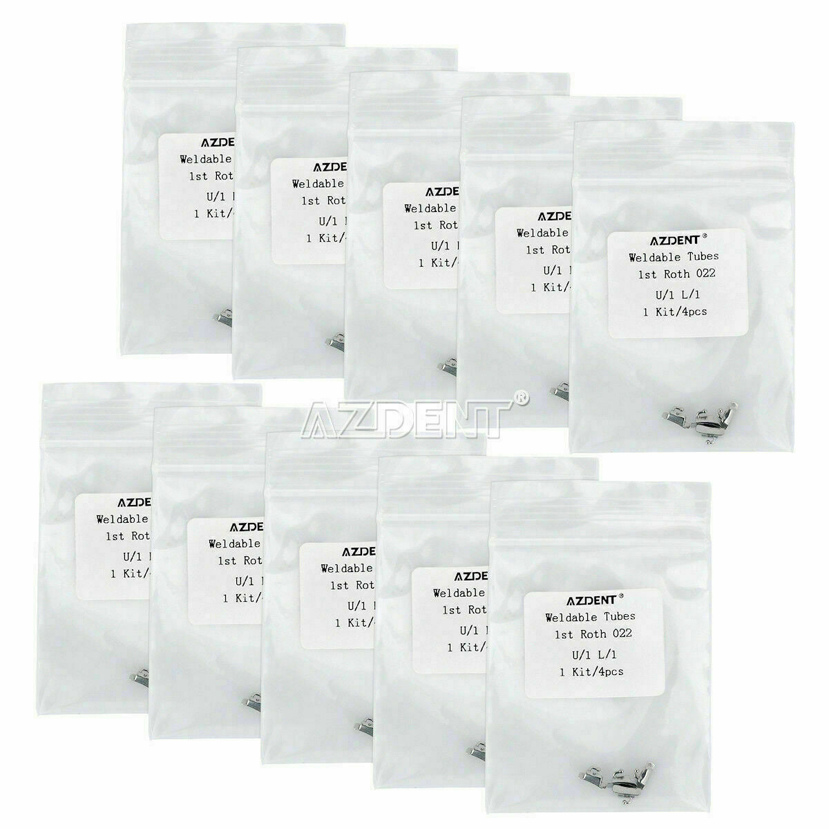 100Pack Dental Buccal Tube Non-Convertible Roth 022" U1L1 Weldable For 1st Molar
