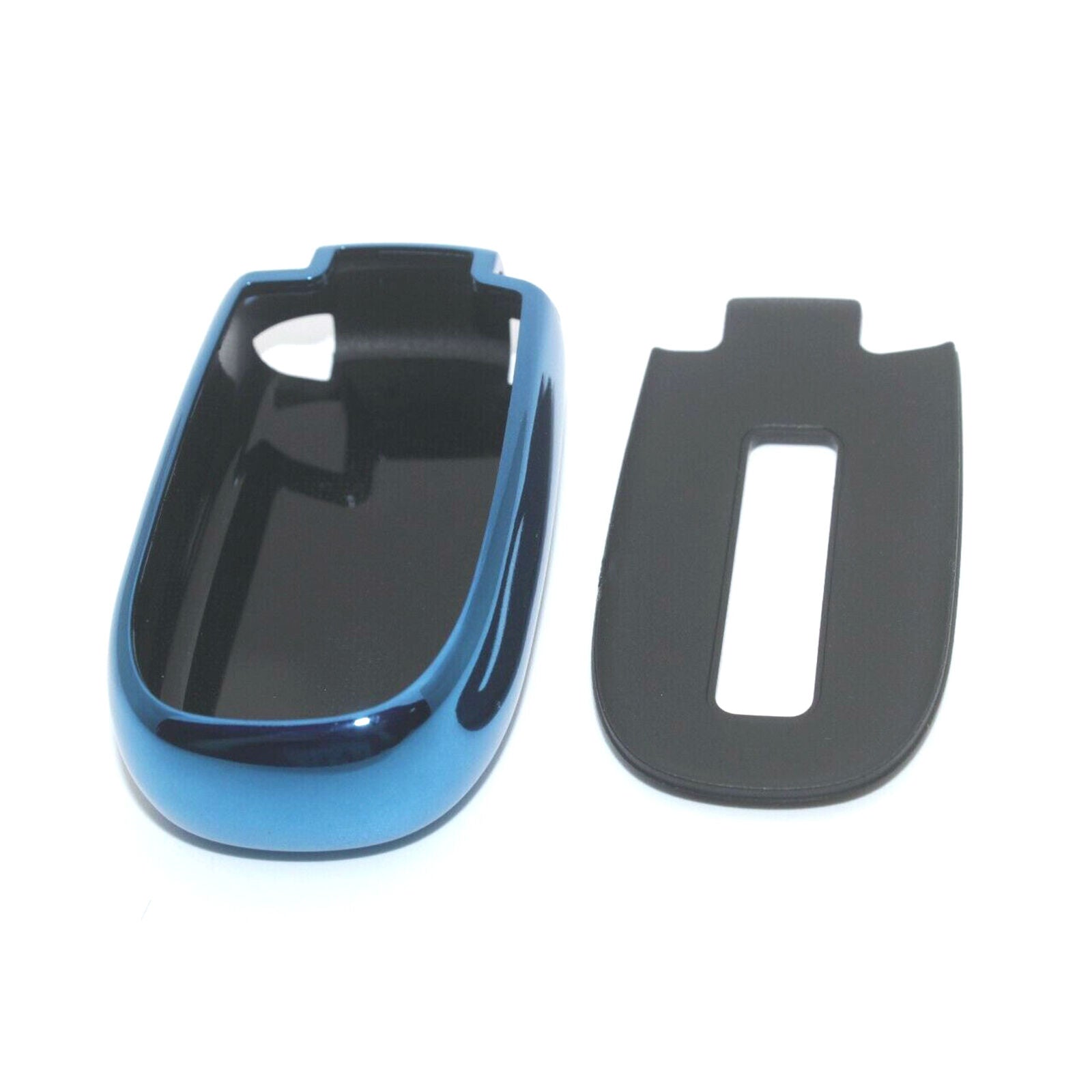 Blue TPU Full Covered Key Fob Cover Keychain for Jeep Dodge Charger Journey Dart