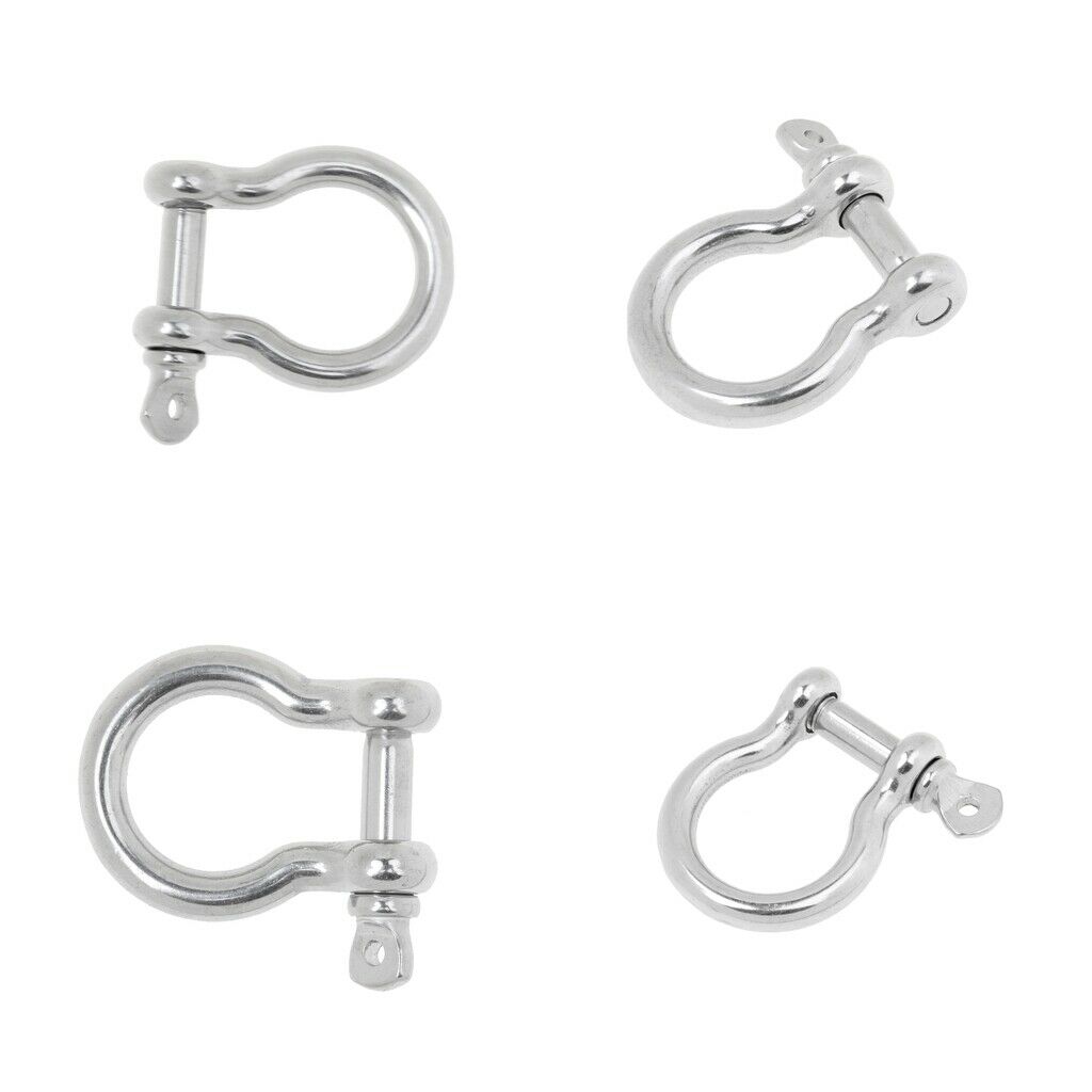 4pcs 6mm&5mm Dee Shackle U loop D Shackle Pin Bow Chain Link Fastener