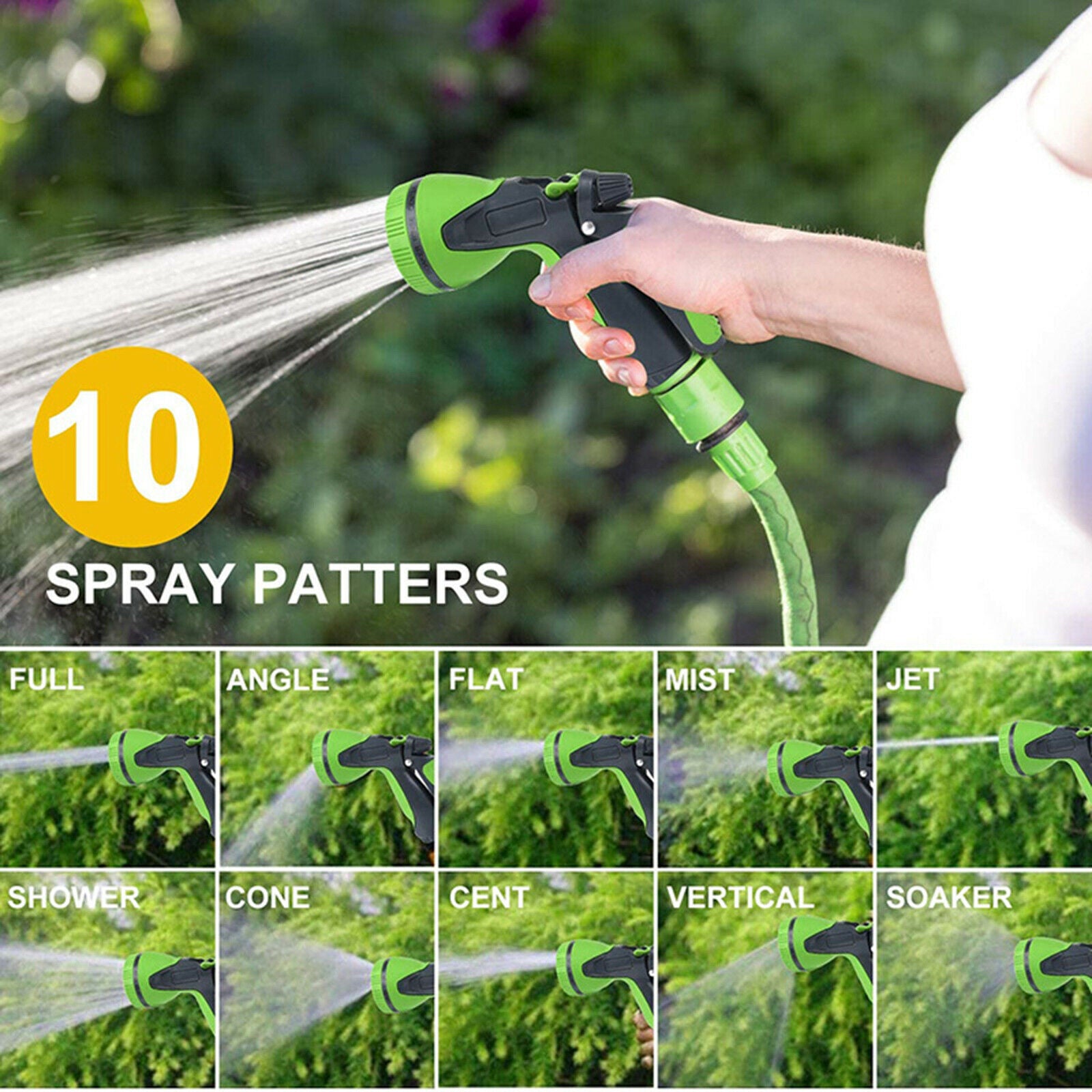 Garden Hose Nozzle 10 Watering Patterns for Cleaning Watering Patio Pets US