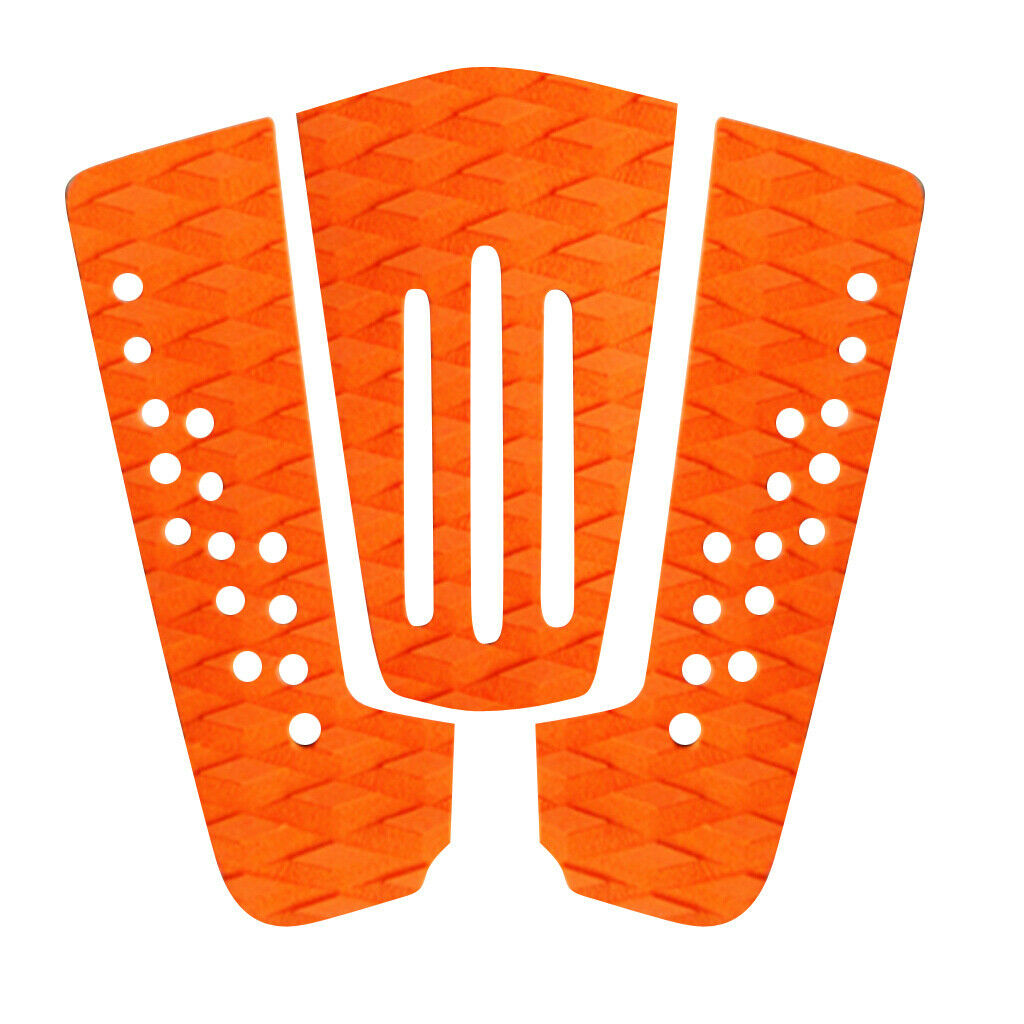 3Pcs Surfboard Traction Tail Pad Skimboard Shortboard Surf Deck Grip Orange