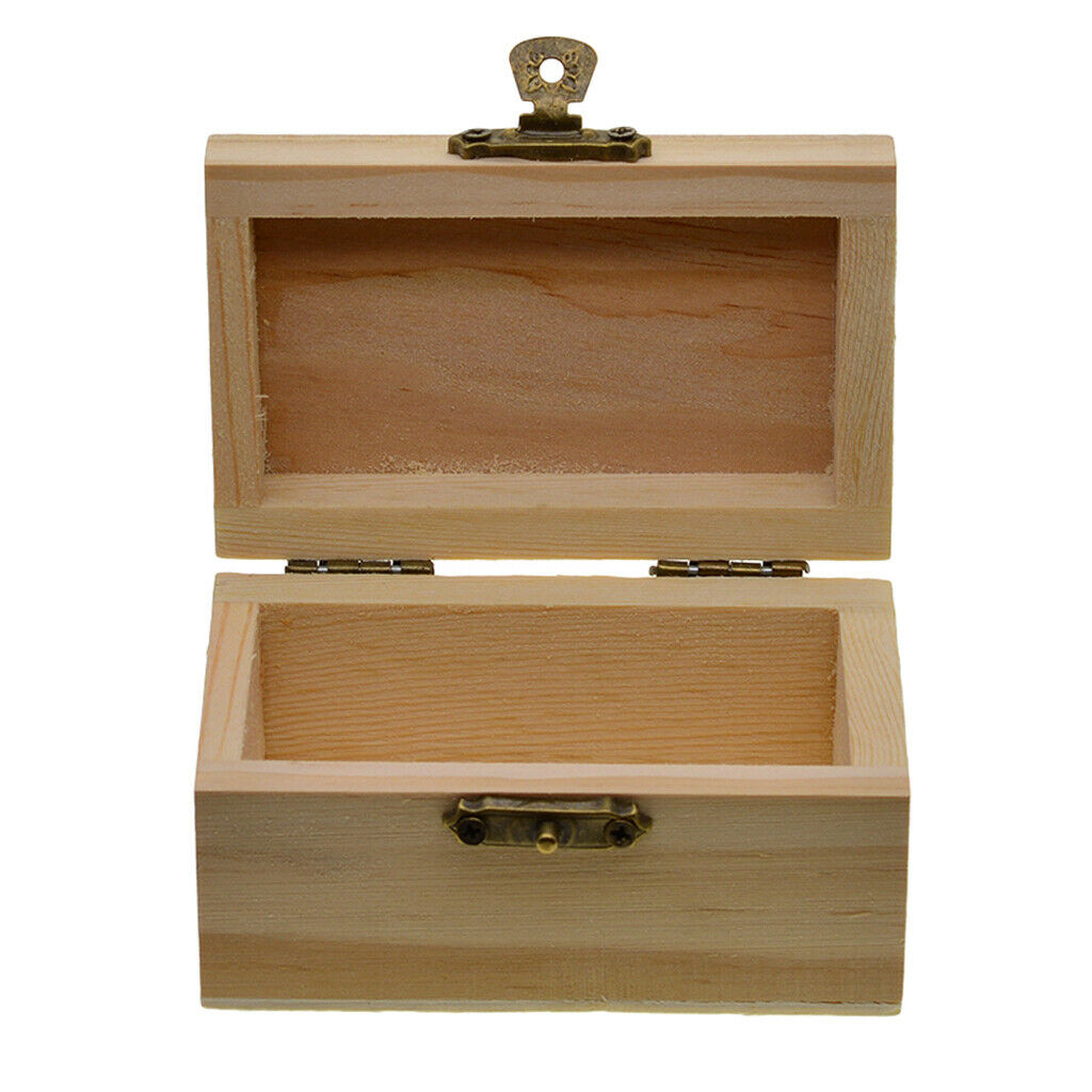 Unpaint Natural Wooden Storage Box Jewelry Gift Memory Small Chest Craft Box