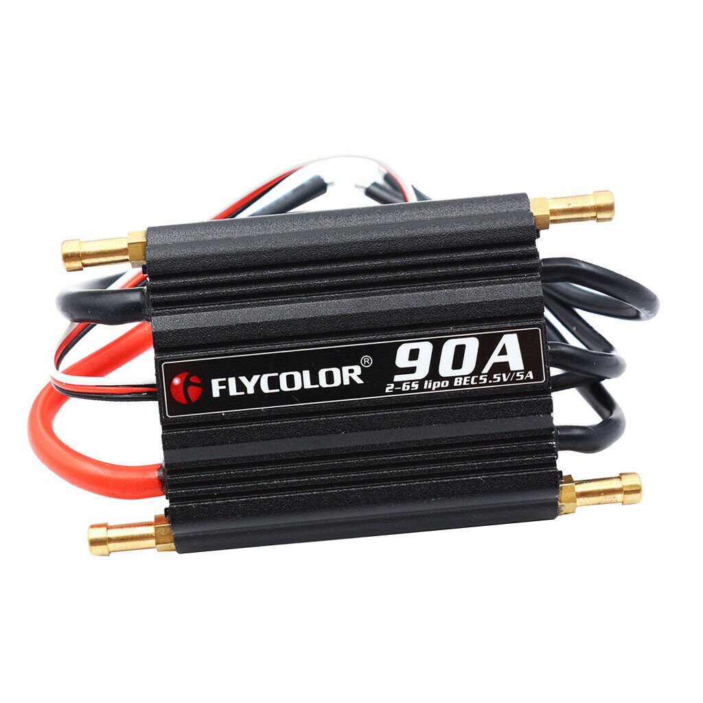 FlyMonster 90A Waterproof Brushless ESC and SBEC Racing Boat Speed Control