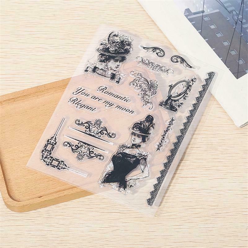 Lady Silicone Clear Seal Stamp DIY Scrapbooking Embossing Photo Album Decorative