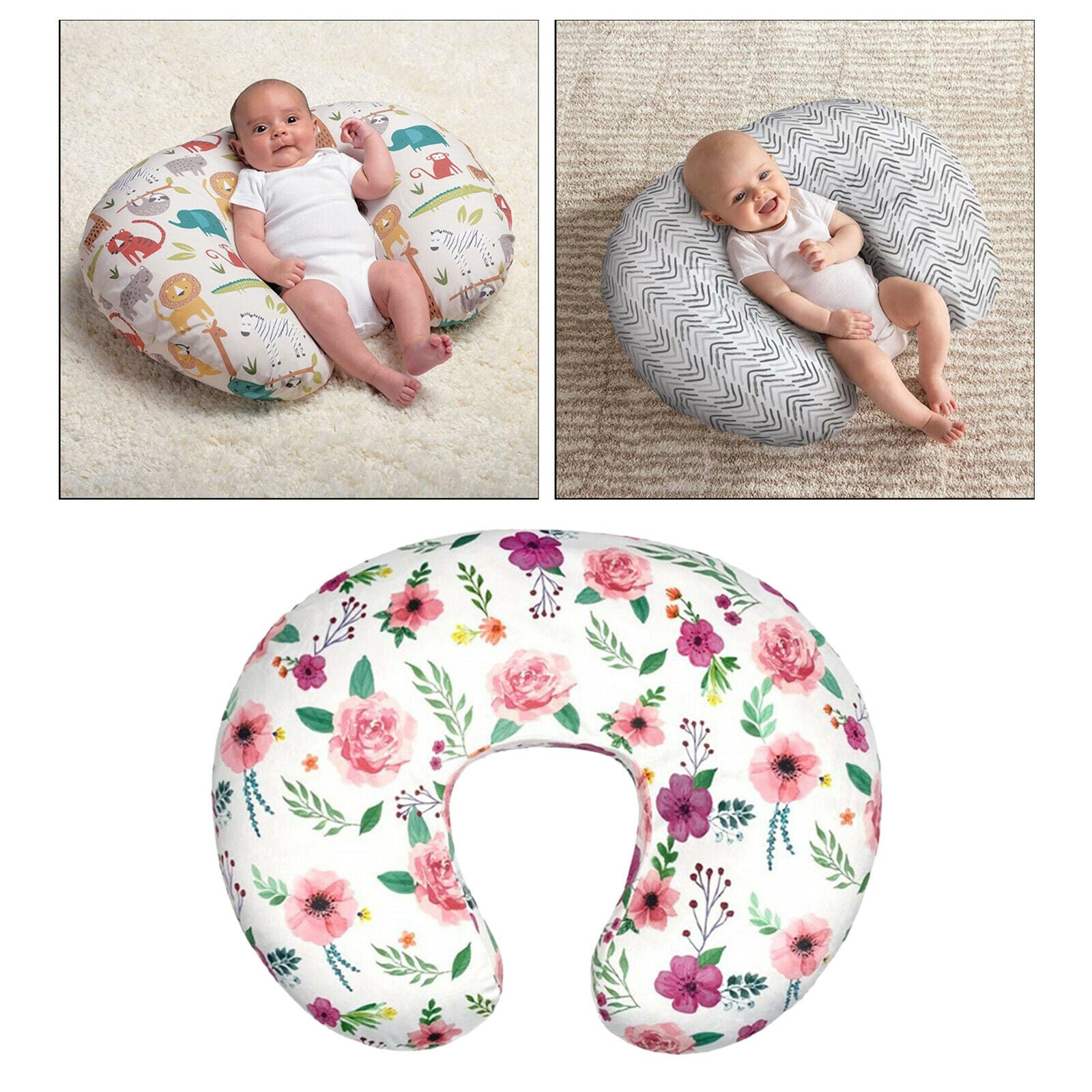 Cotton U-Shaped Feeding Pillow Cover for Newborn Breastfeeding  type D Gift