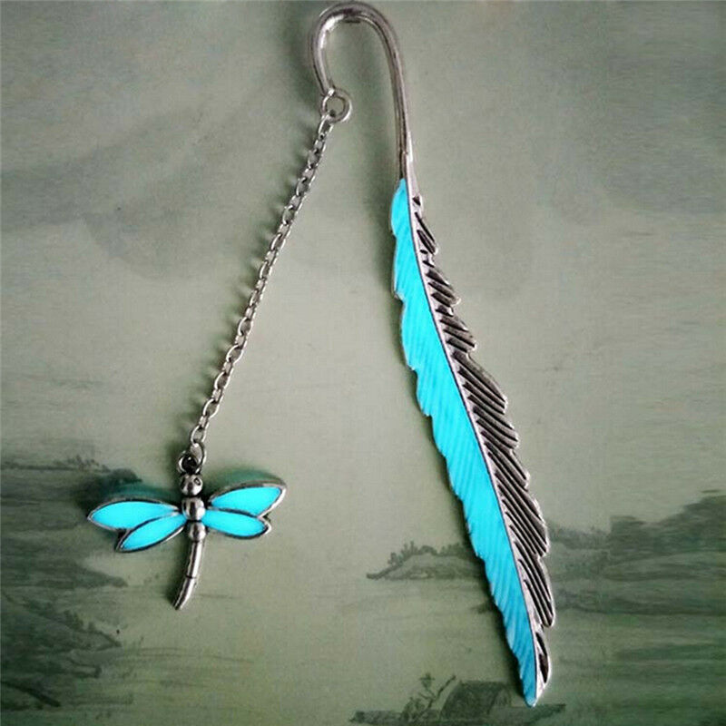 1XLuminous Night Dragonfly BookmarkLabel Read Maker BookMark StationerySilveA KX