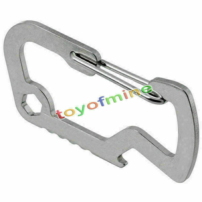 Multi Tool Carabiner Survival Camping Hiking Rescue Gear Mini Keychain EDC