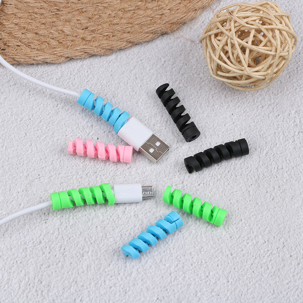 4Pcs/set USB cable protector earphone cord USB line spiral protective slee.l8