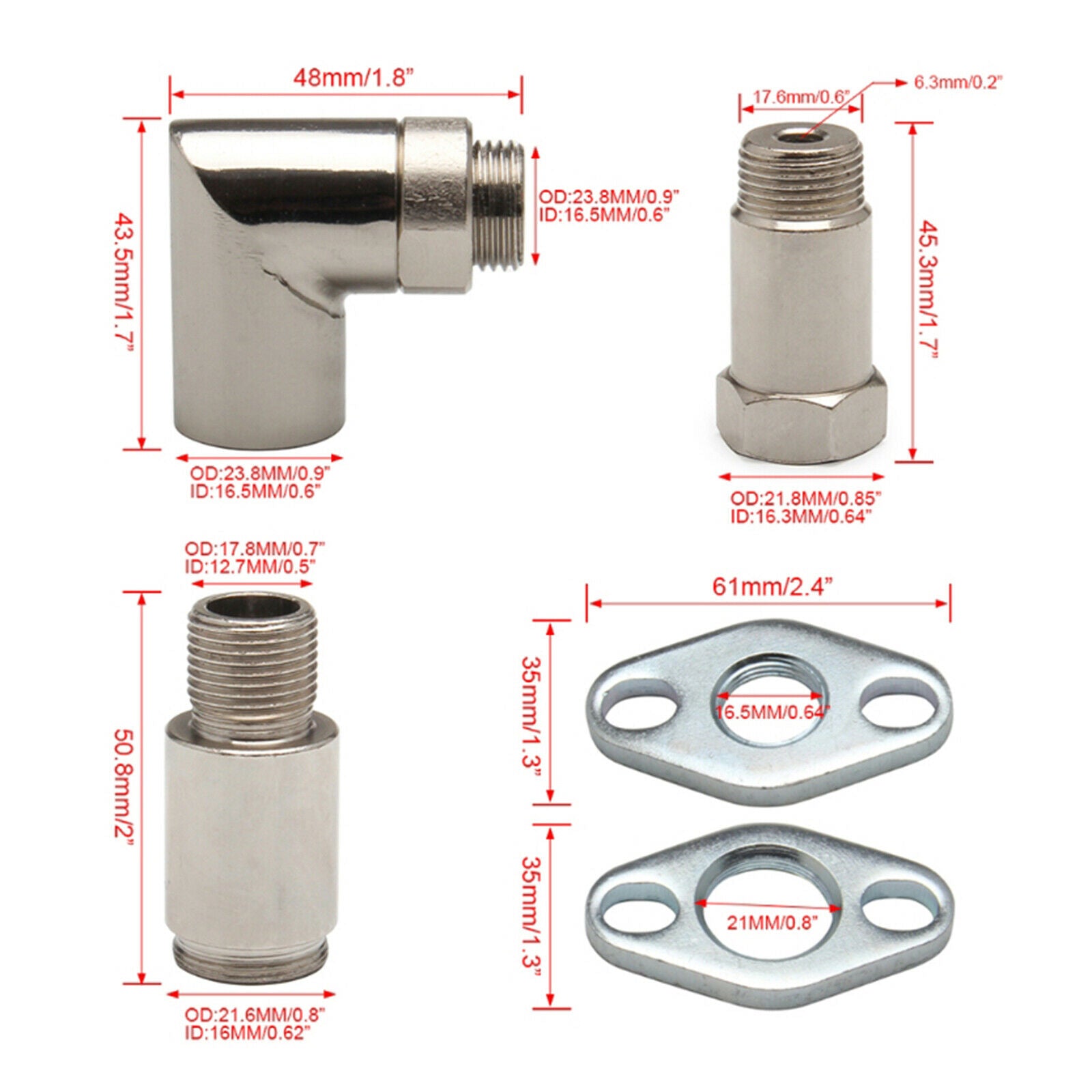 M18x1.5 O2 Oxygen Spacer Sensor Adapter Multi Fit for Tacoma Auto Parts