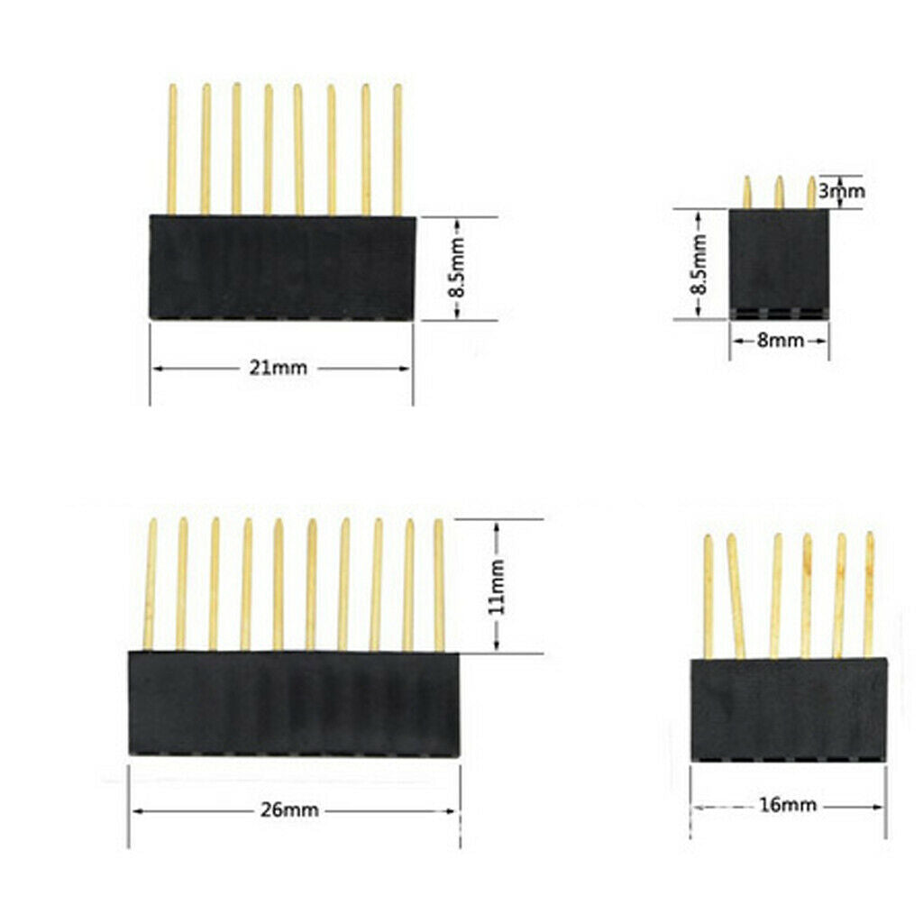110 Pieces 2.54mm 6P 8P 10P Pin Header Connector for    PCB