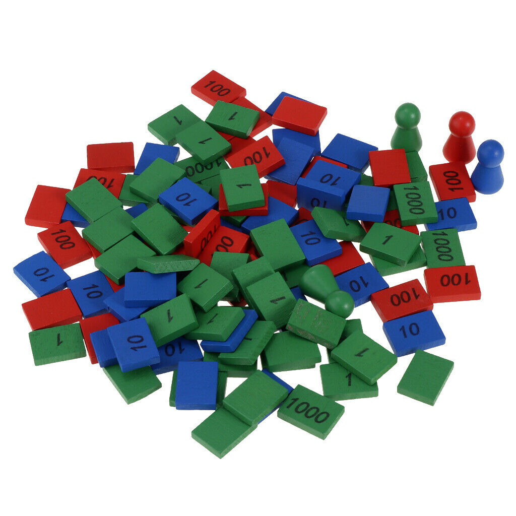Colorful Wood Pieces Counting Number Math Kids Early Educational Toys