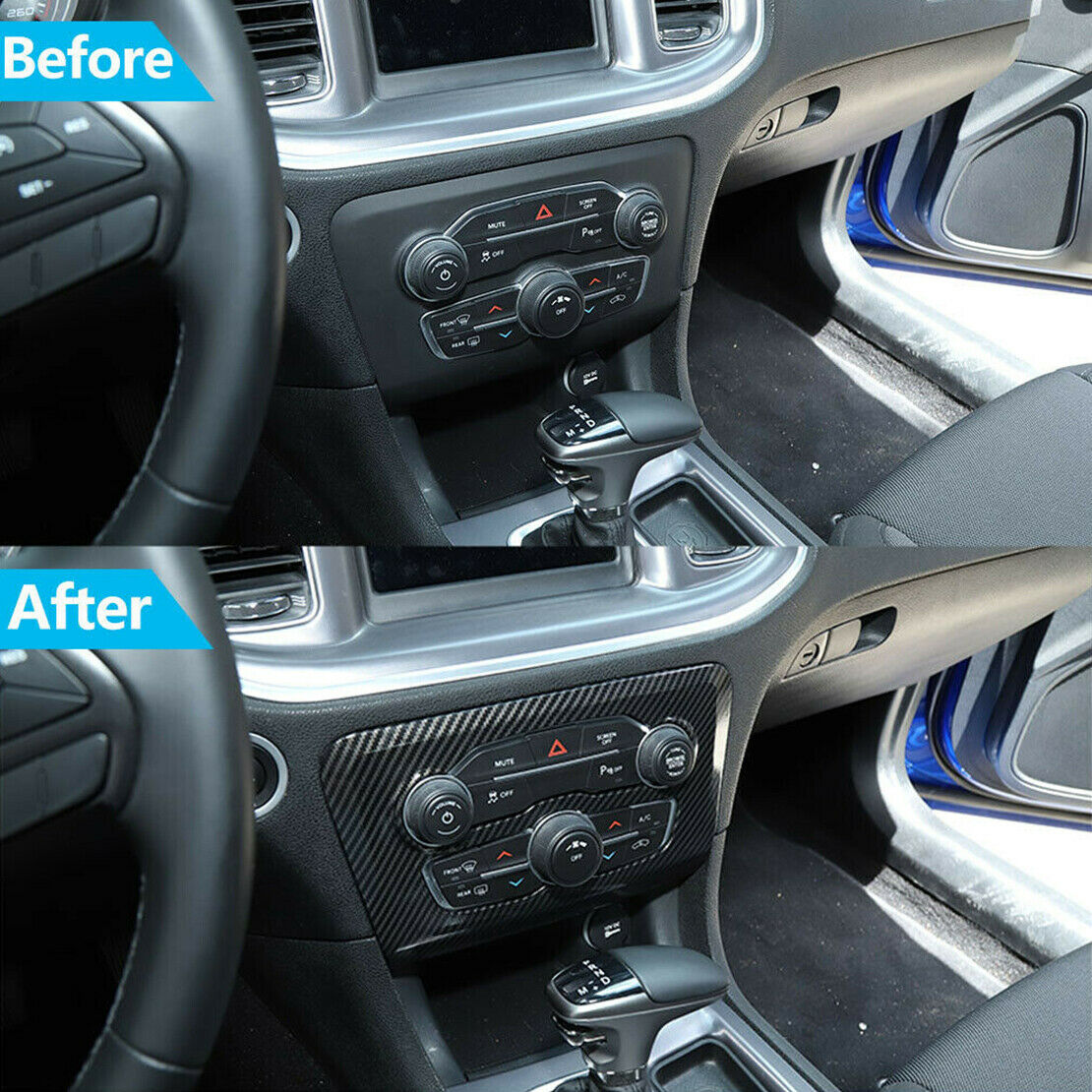 ABS Center Console AC Air  Panel Cover Trim fit for Dodge Charger 2015+