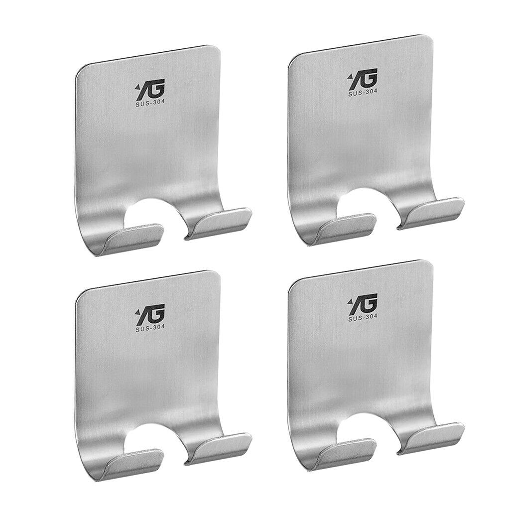 Metal Shower  Holder Plug Holder Hook Self Adhesive for Bathroom 4pcs
