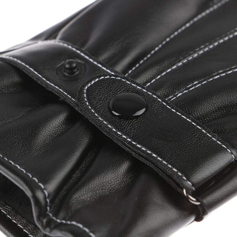 Leather Gloves Full Finger Mens Motorcycle Driving Winter Warm Touch Screen US