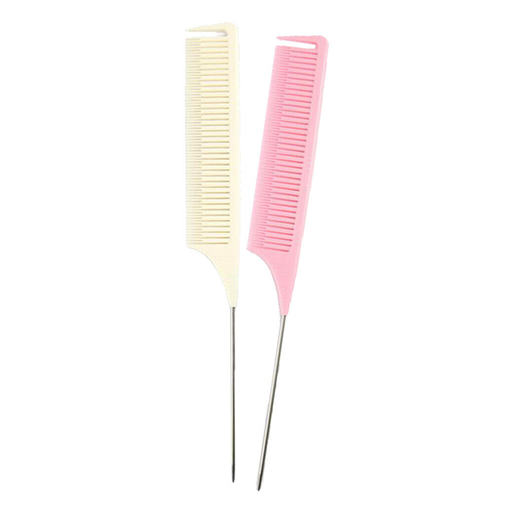 2x New ABS Fine Weave Highlighting Foiling Hair Combs for Salon Styling