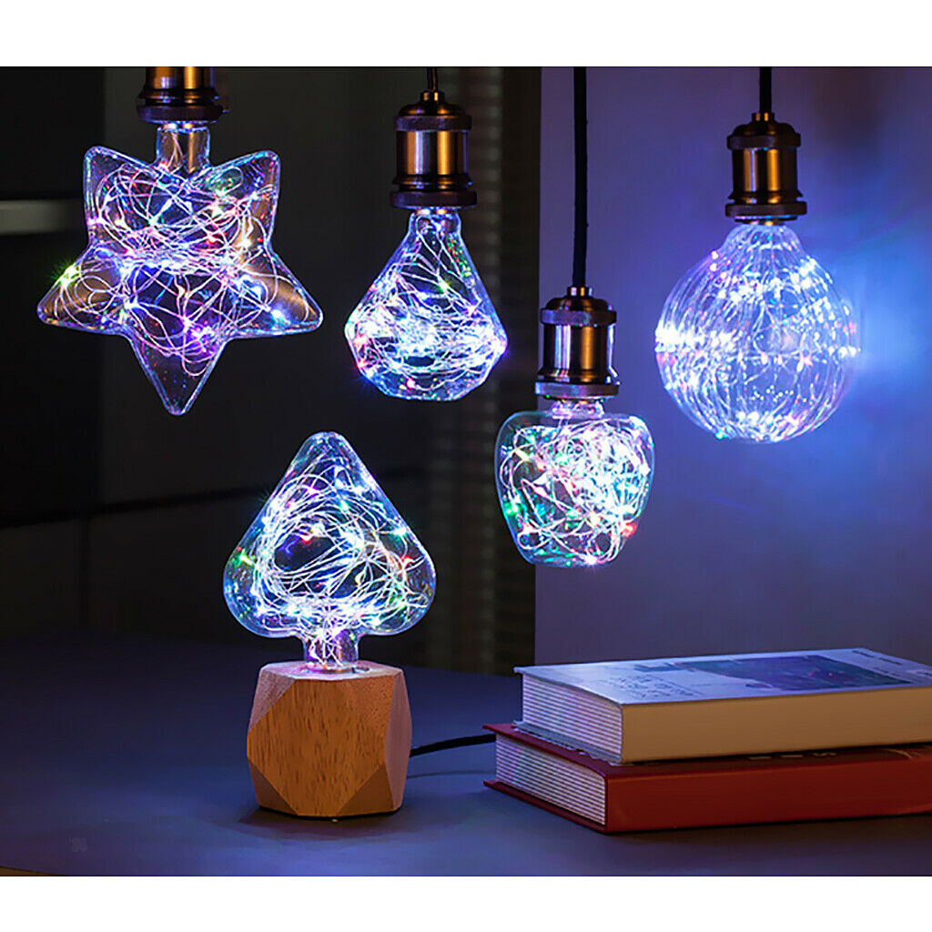 E27 Retro Edison Bulb Lightbulb Tungsten Filament Lamp Ornament Heart