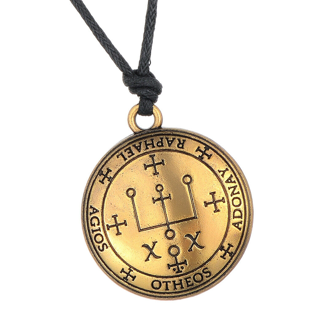 Talisman Viking Protection Pendant Sigil Archangel Raphael Black Nylon Rope