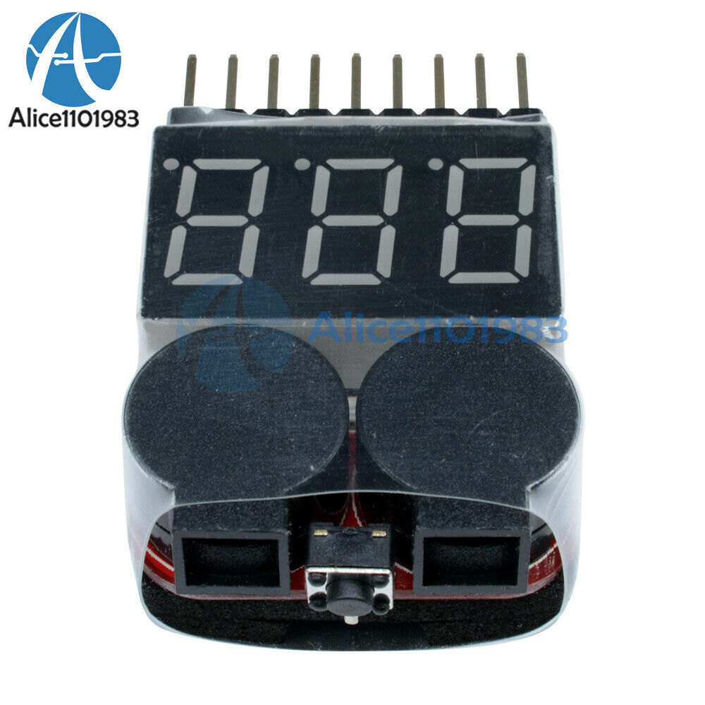 5PCS 1-8S Lipo Li-ion Fe Battery Voltage 2IN1 Tester Low Voltage Buzzer Alarm Ne