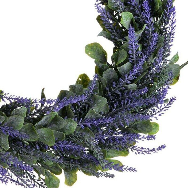 Artificial Wreath, Door Wreath 17 Inch Lavender Sp Wreath Round Wreath for TheY9
