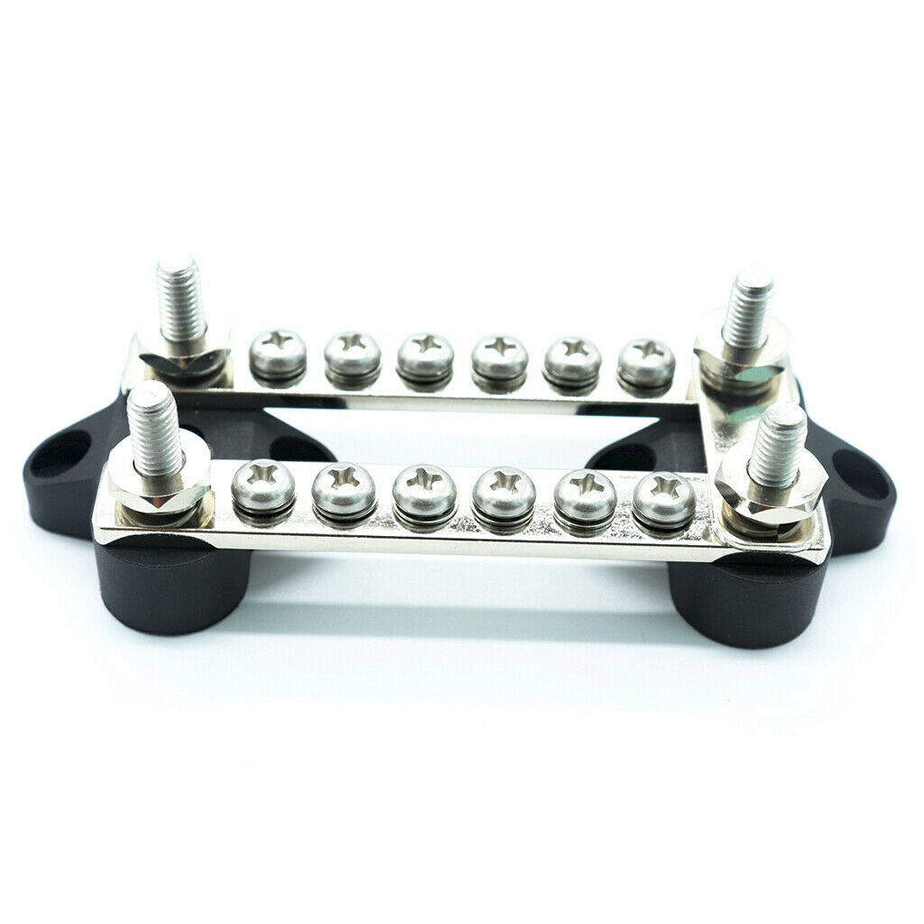 New Bus Bar 6 Way Electrical Terminal Dual Junction Box M4 Stud Kits 6P