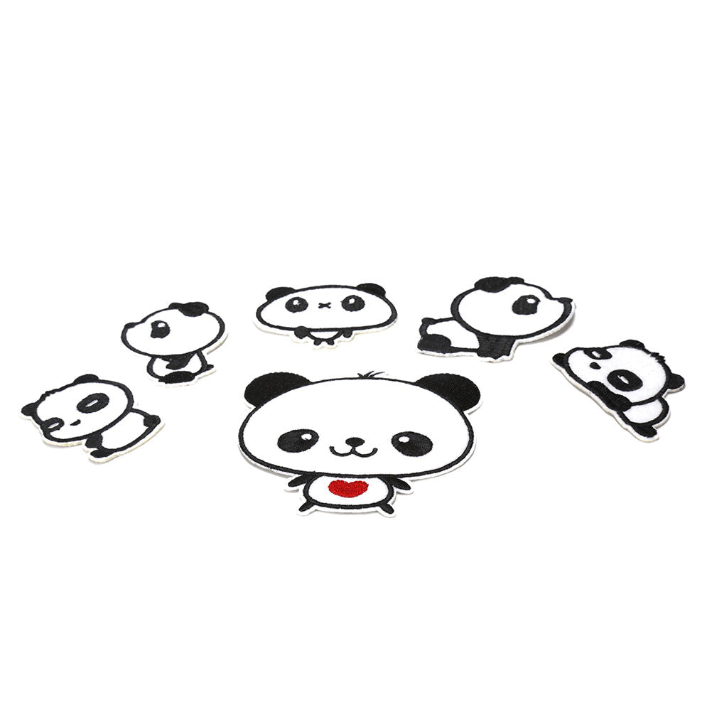 Best Sweet Pandas Embroidery Cloth Iron On Patch Sew Motif Applique Tools.l8