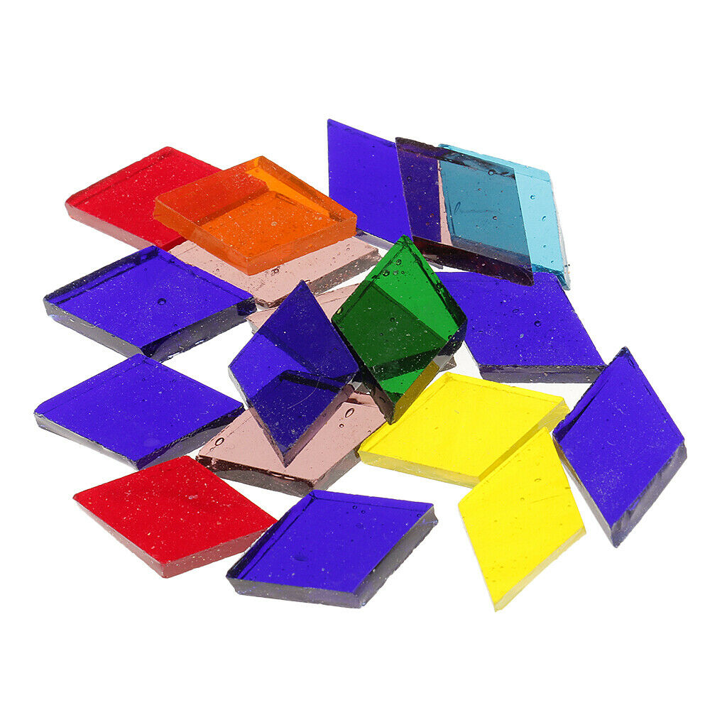 160g Puzzle Mosaic Glass Tiles Square Mosaic Artwork Home Ornaments 11mm