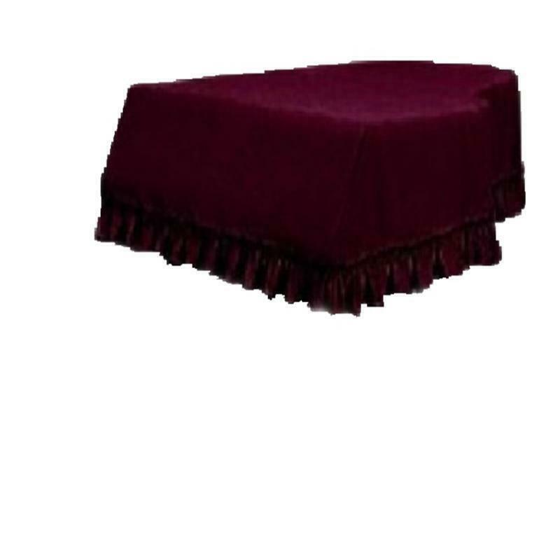 Full Grand Piano Velvet Cover Dust Guard Cloth with Macrame Decor Burgundy