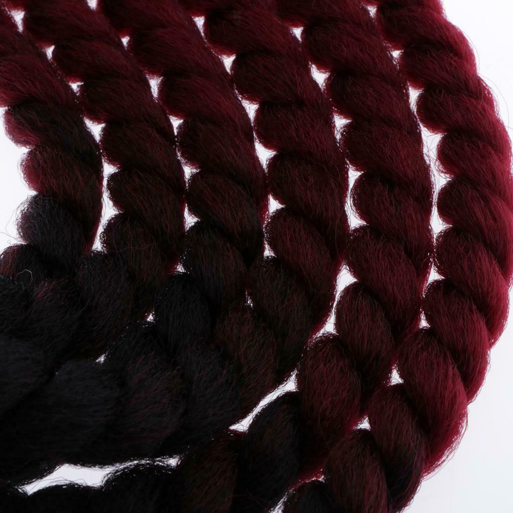 Hand-made Helmet Braids / Ponytail Motorcycle Helmet Wig Hair Wine Red