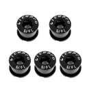 5Pcs Bike Crank Arm  Chain Ring Single Crankset Fixing Screw Nuts Black