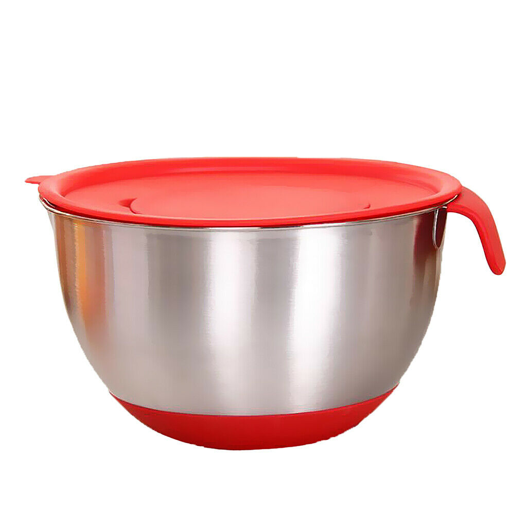 Mixing Bowls with Lid Stainless Steel Egg Whisk Mix Serving Storage 24cm