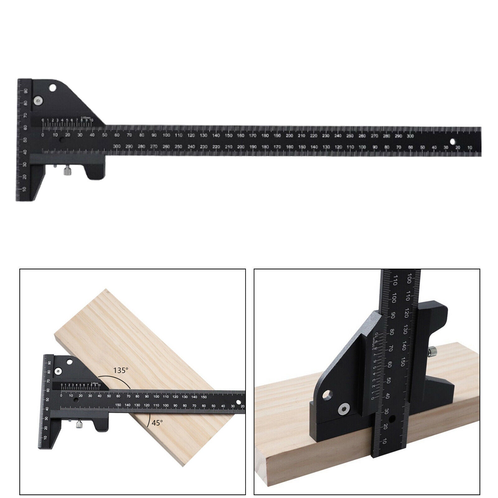 Woodworking T Square Ruler Scribing Carpenter Gauge Tool Clear Reading Ruler