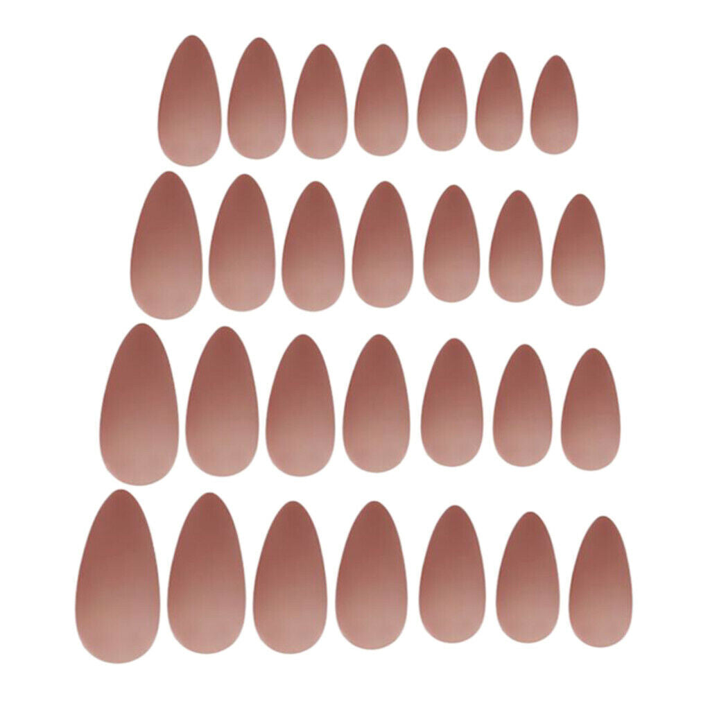 48Pcs Matte Ballerina Pure Color Matte Full Cover False Nails Art Tips Sets