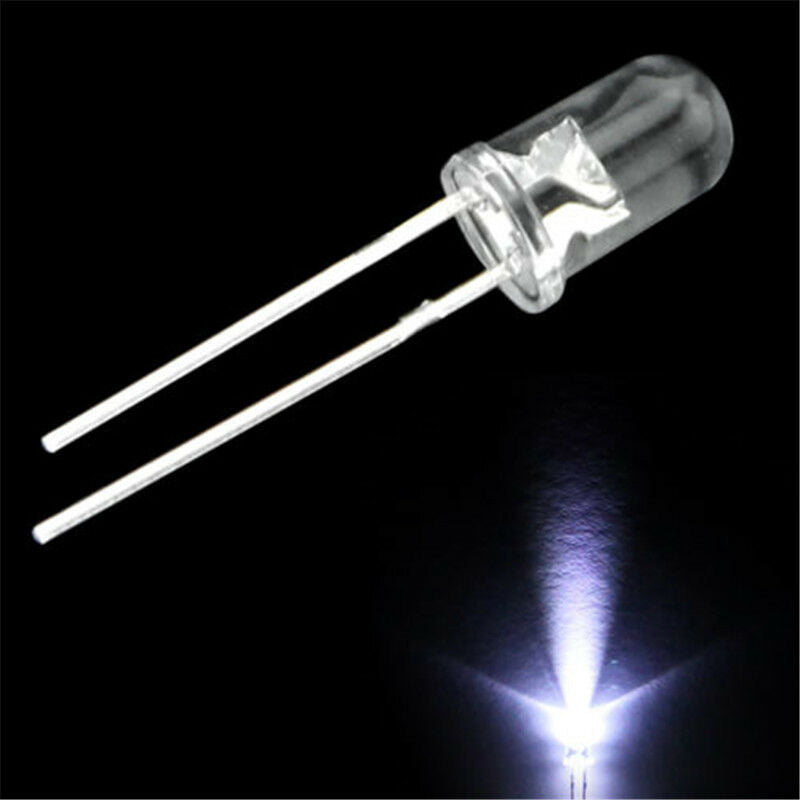 1000pcs 5MM Red/Green/Blue/Yellow/White Round Water Clear LED Light Diodes Kit