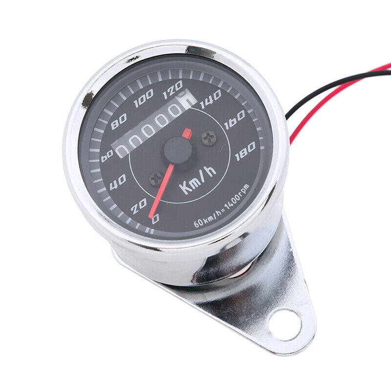 12V Aluminum Plating LED Speedometer Odometer Set Gauge Universal Motorcycle
