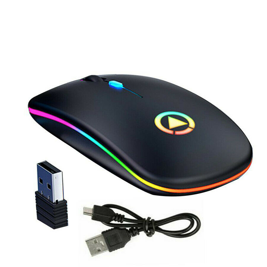 2.4GHz Wireless Mouse Cordless Mice USB Rechargeable For PC Laptop Smart TV