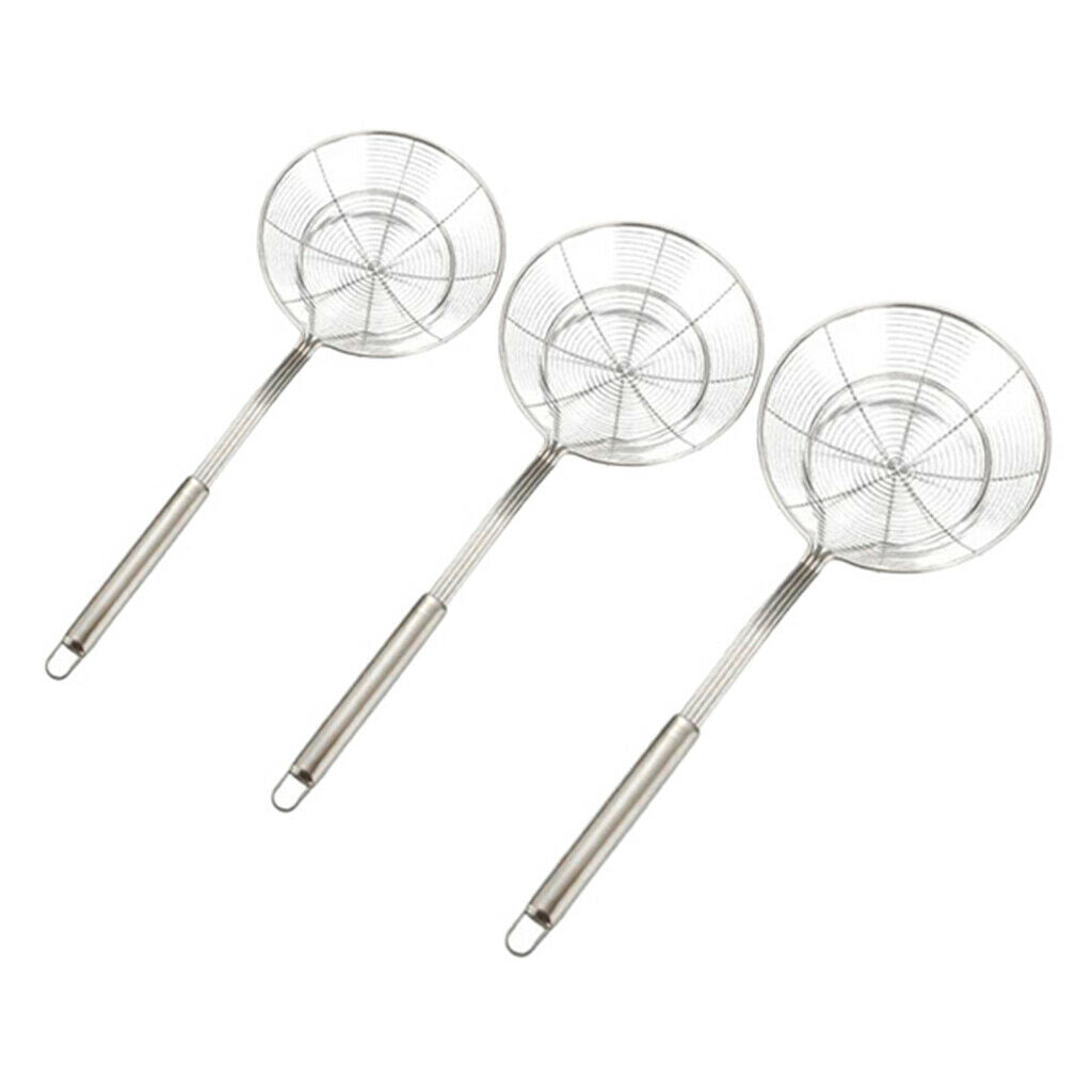 3pcs Skimmer Ladle Colander Deep Fry Cooking French Fries Fish Noodles