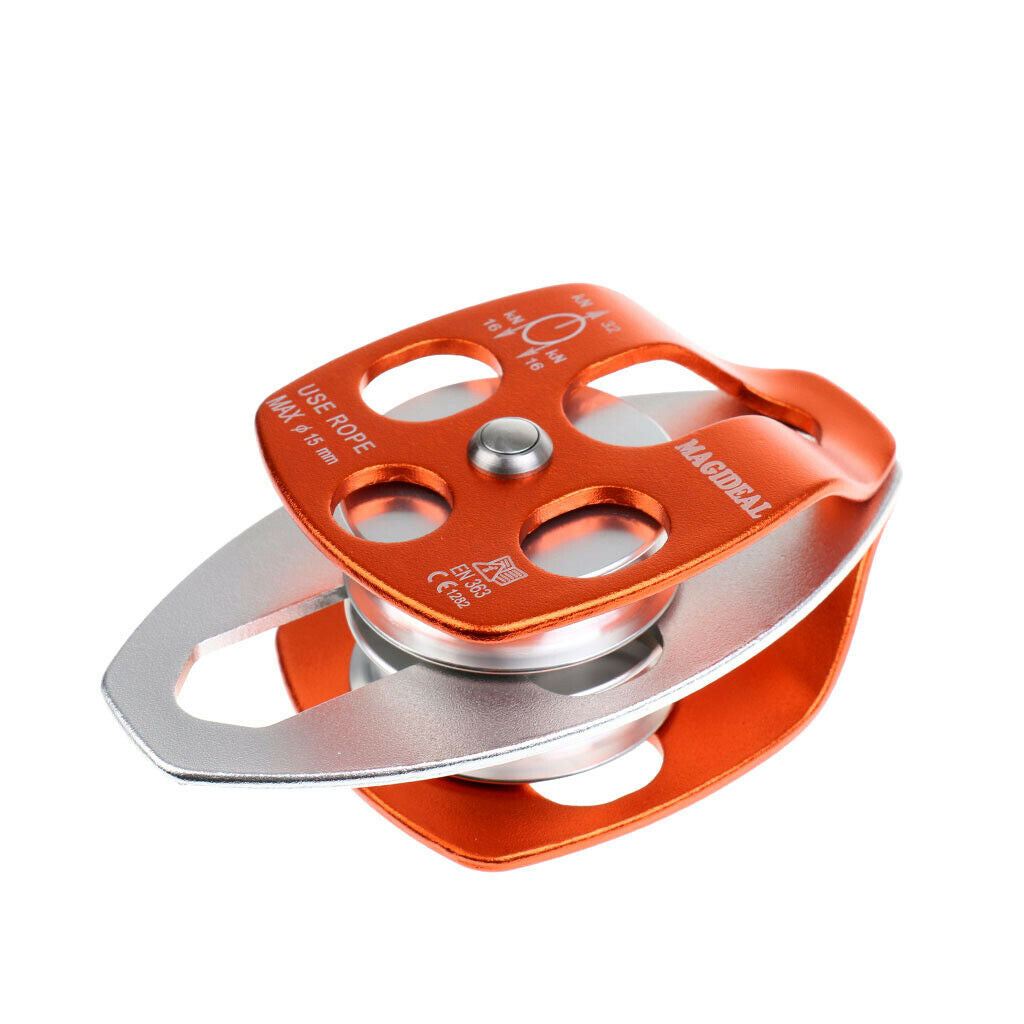 32KN Double Sheaves Mobile Pulley For Climbing   Tree Arborist By CE