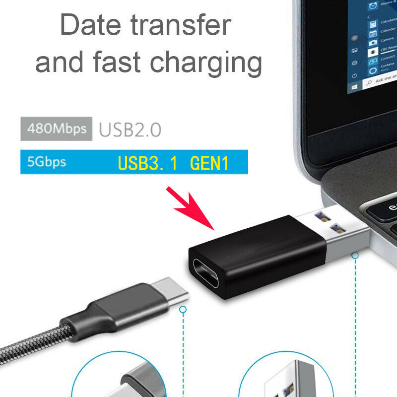 USB3.1 USB3.0 Male to Type-C Female Adapter 5Gbps Charging & Data charger