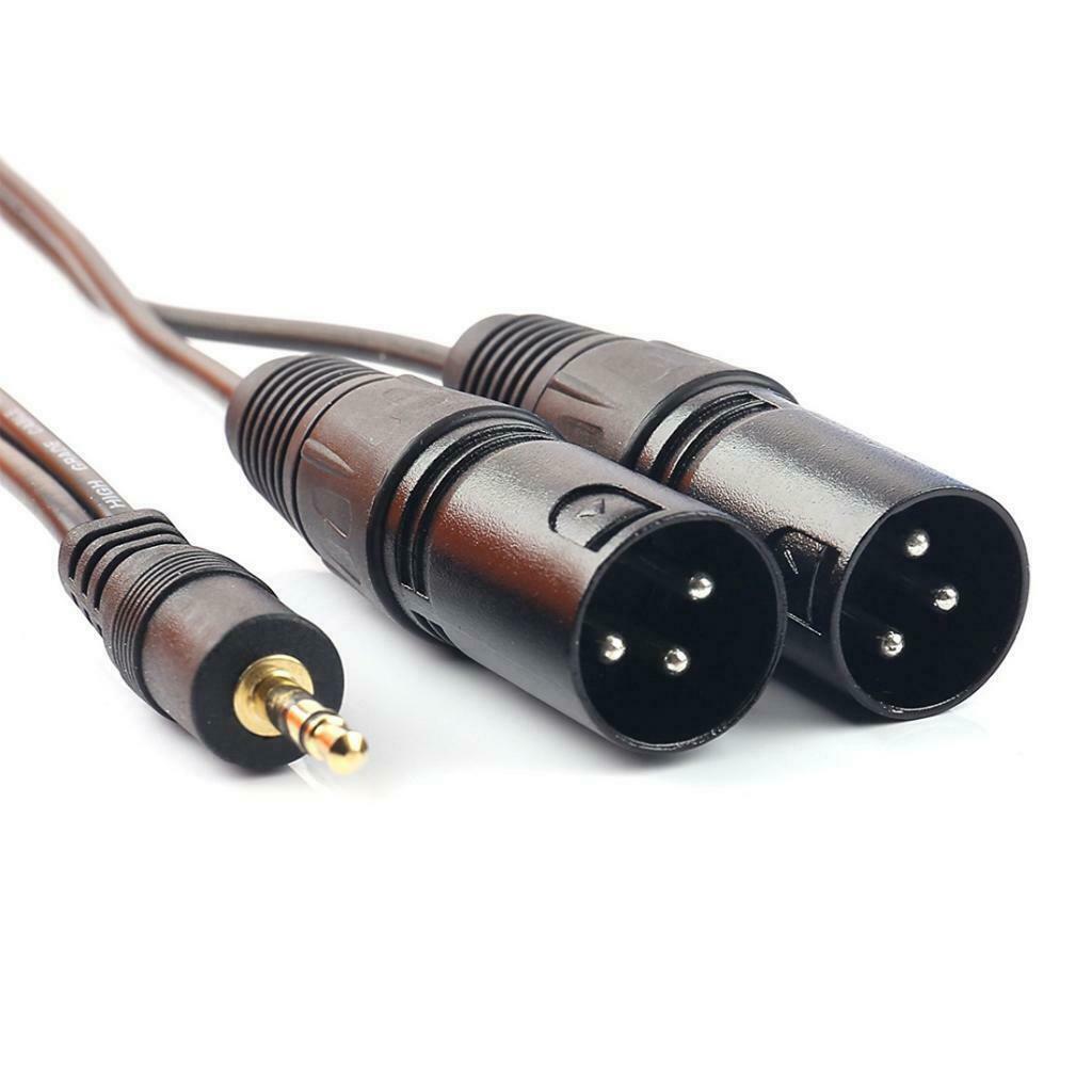 3.5 mm Stereo 1/8" to Dual Male XLR Splitter Patch Cable .